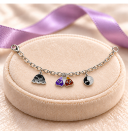 Kinder Silberarmband & Charms Unterstützung - Gleichgewicht - Zusammenhalt