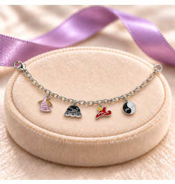 KINDER SILBERARMBAND & CHARMS SCHUTZ- AUSGLEICH - FREUDE 